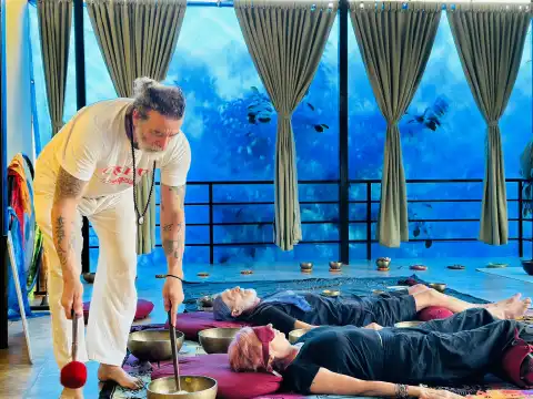 sound healing session in Nepal